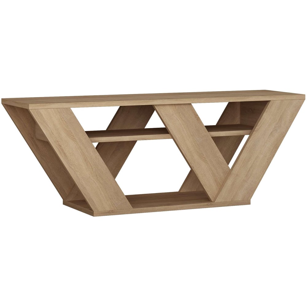 Decortie Pipralla 2 Shelf Oak Modern TV Unit Image 2