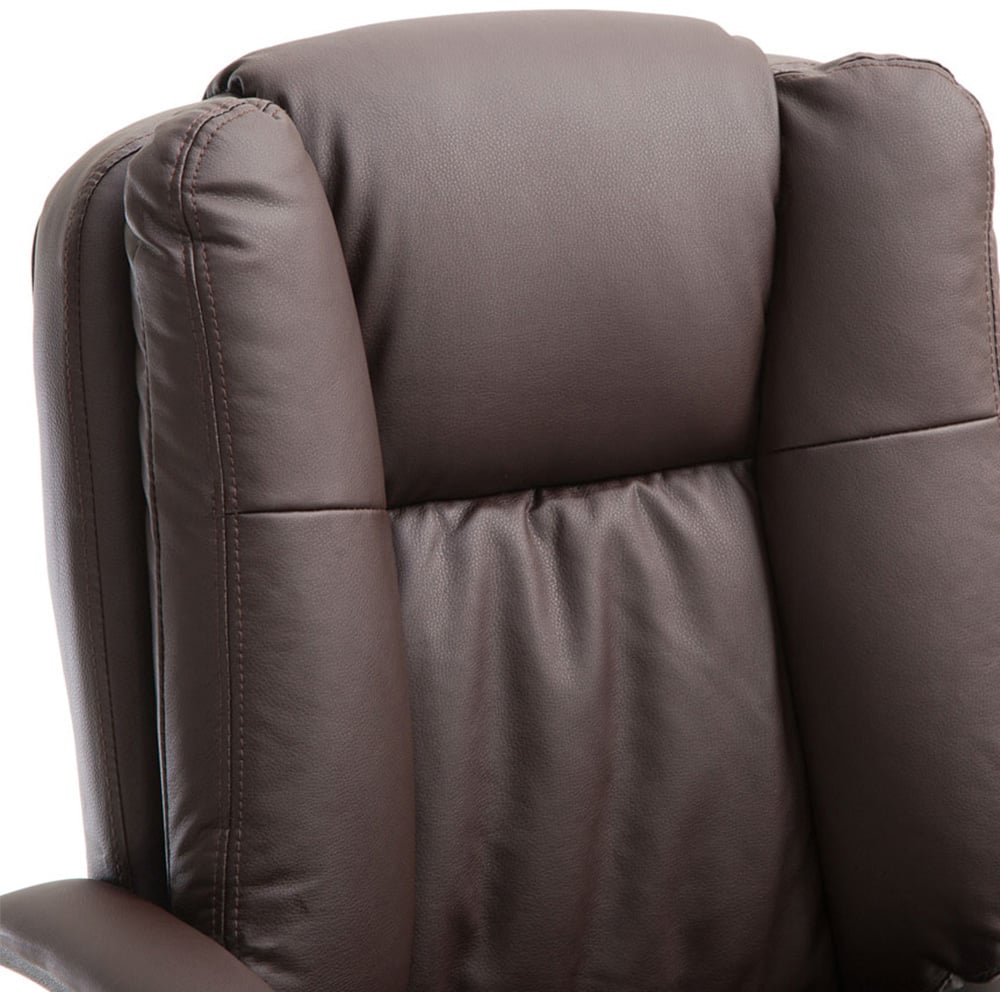 Portland Brown PU Leather Swivel Executive Office Chair Image 3