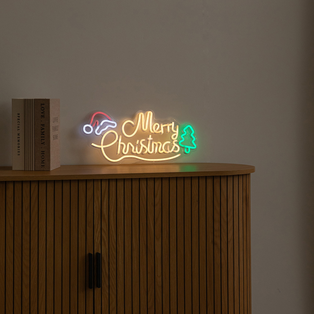 Samuel Alexander Multicolour LED Light-Up Neon Merry Christmas Decoration 43cm Image 9