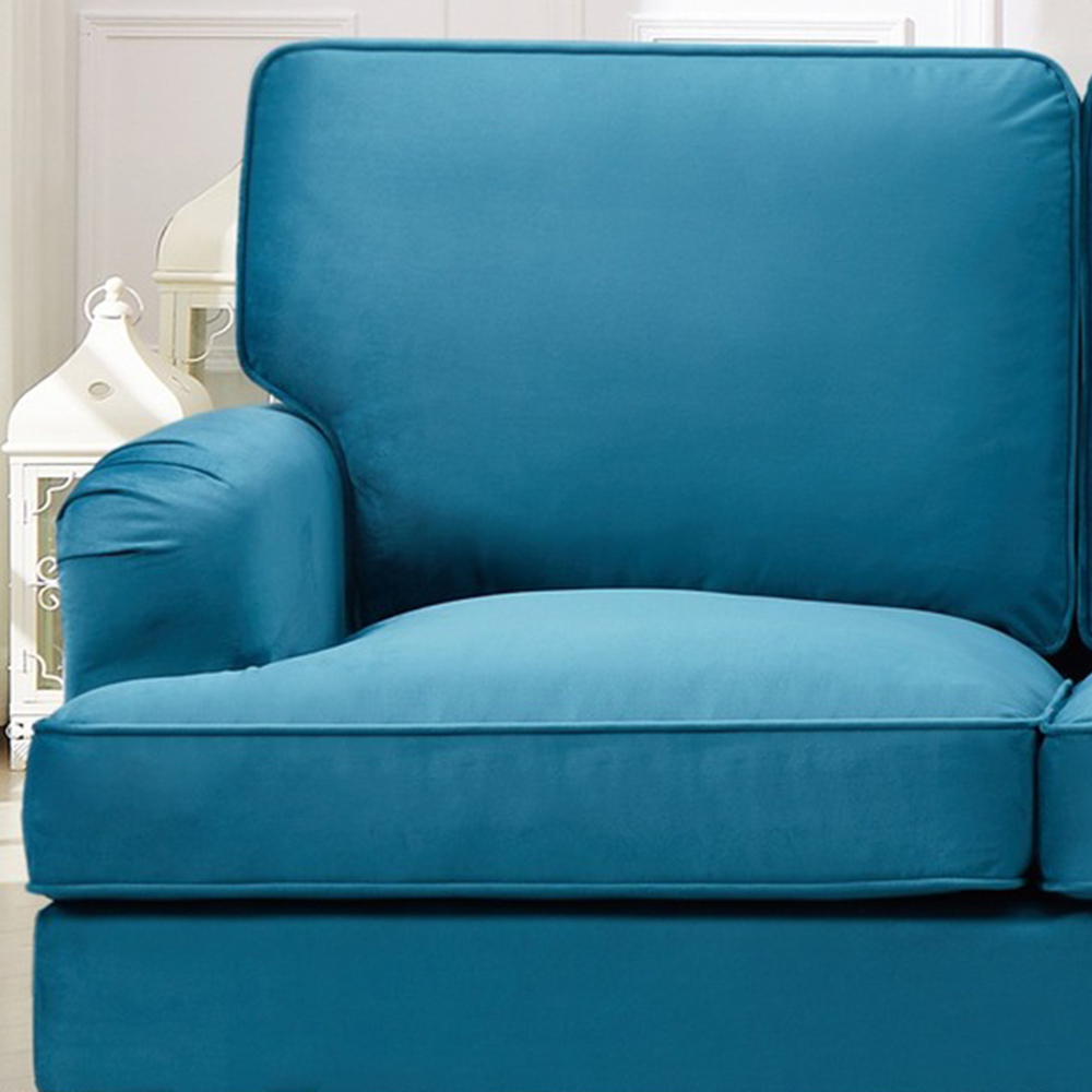 Woodbury 3 Seater Teal Velvet Sofa Image 2