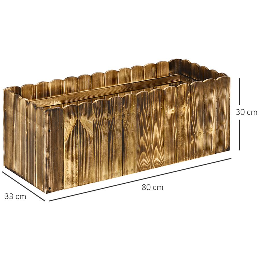Outsunny Wooden Rectangular Raised Bed Planter 30 x 33 x 80cm Image 8