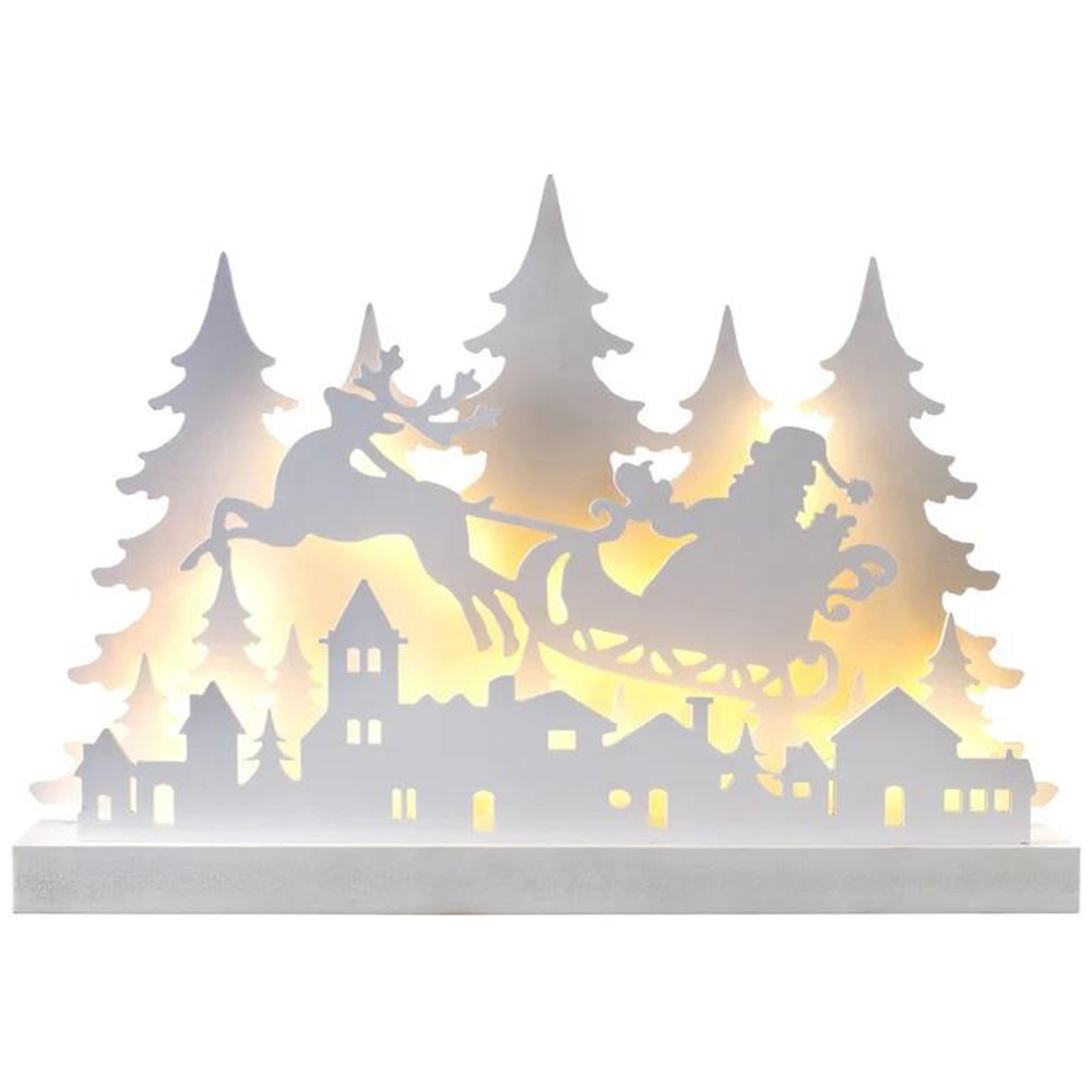 Shatchi White Pre Lit LED Wooden Nativity Scene Christmas Decoration Image 3