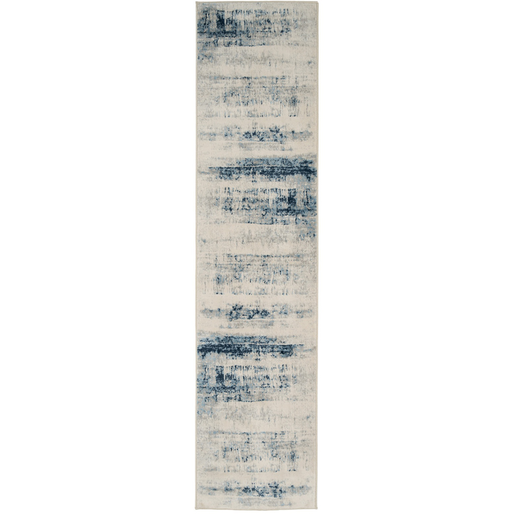 Kukoon Oscar Lennox Blue Watercolour Flat Abstract Rug 80 x 300cm Image 1