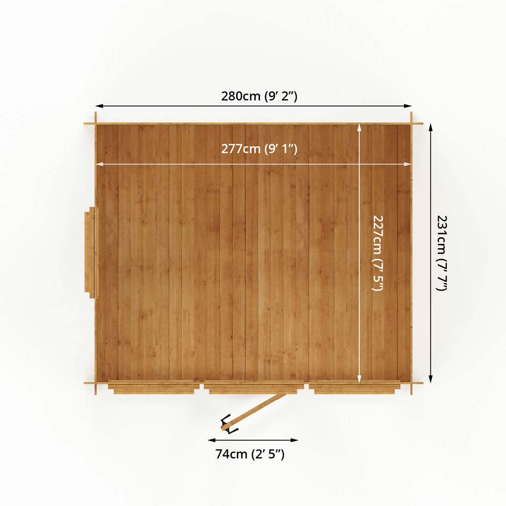 Mercia 9.8 x 8.2ft Wooden Reverse Apex Log Cabin Image 7