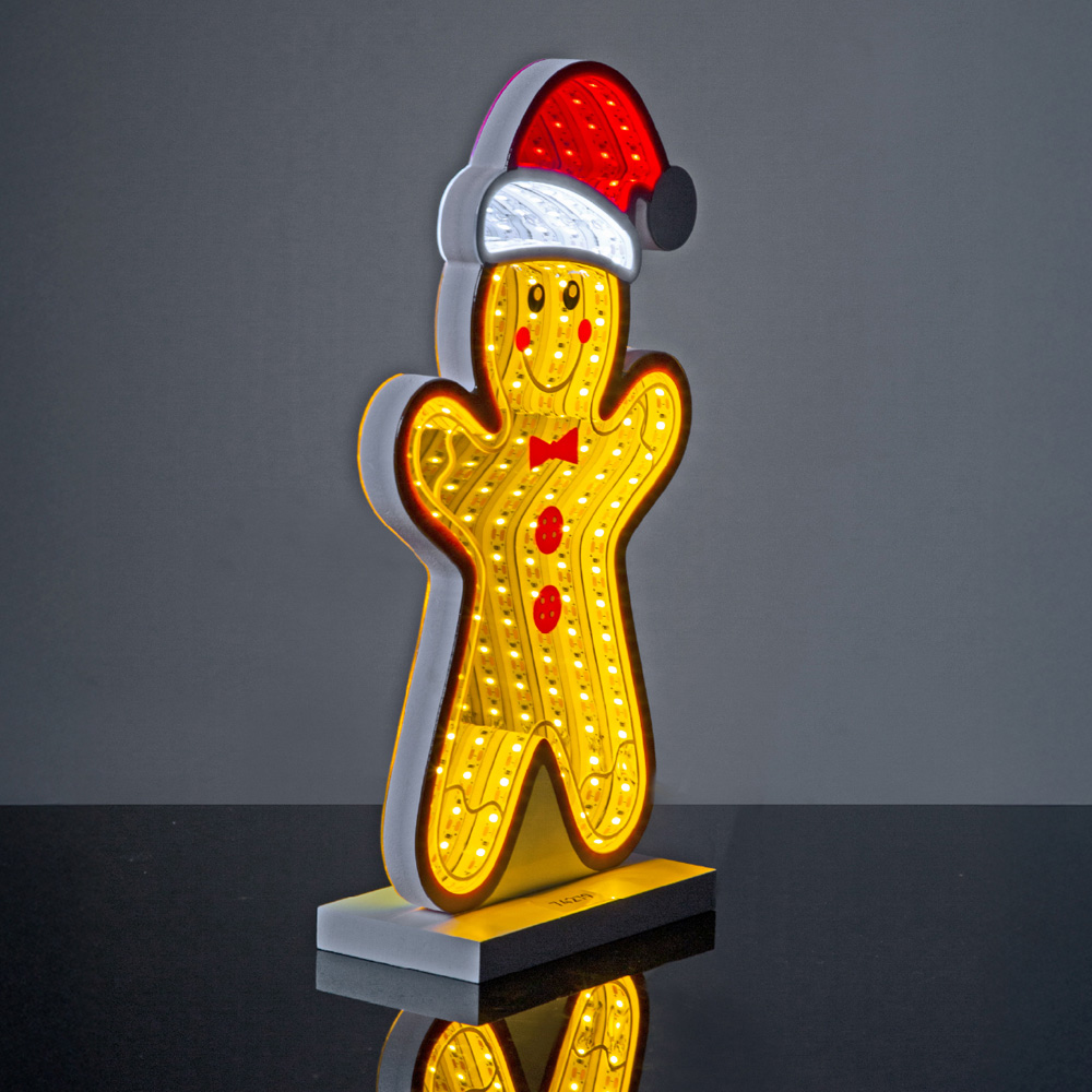 The Christmas Workshop 99 Multicolour LED Gingerbread Man Double Sided Infinity Light 28cm Image 4