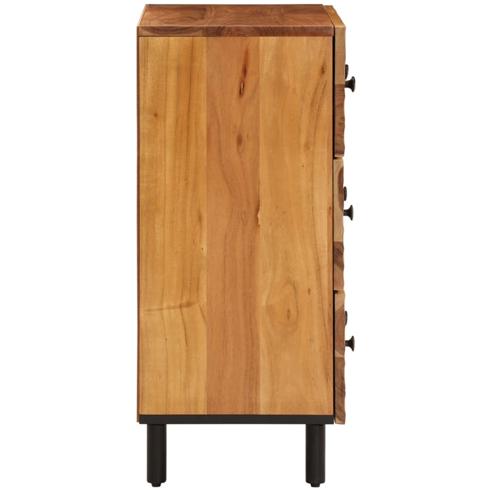 vidaXL 3 Drawer Solid Acacia Wood Side Cabinet Image 5