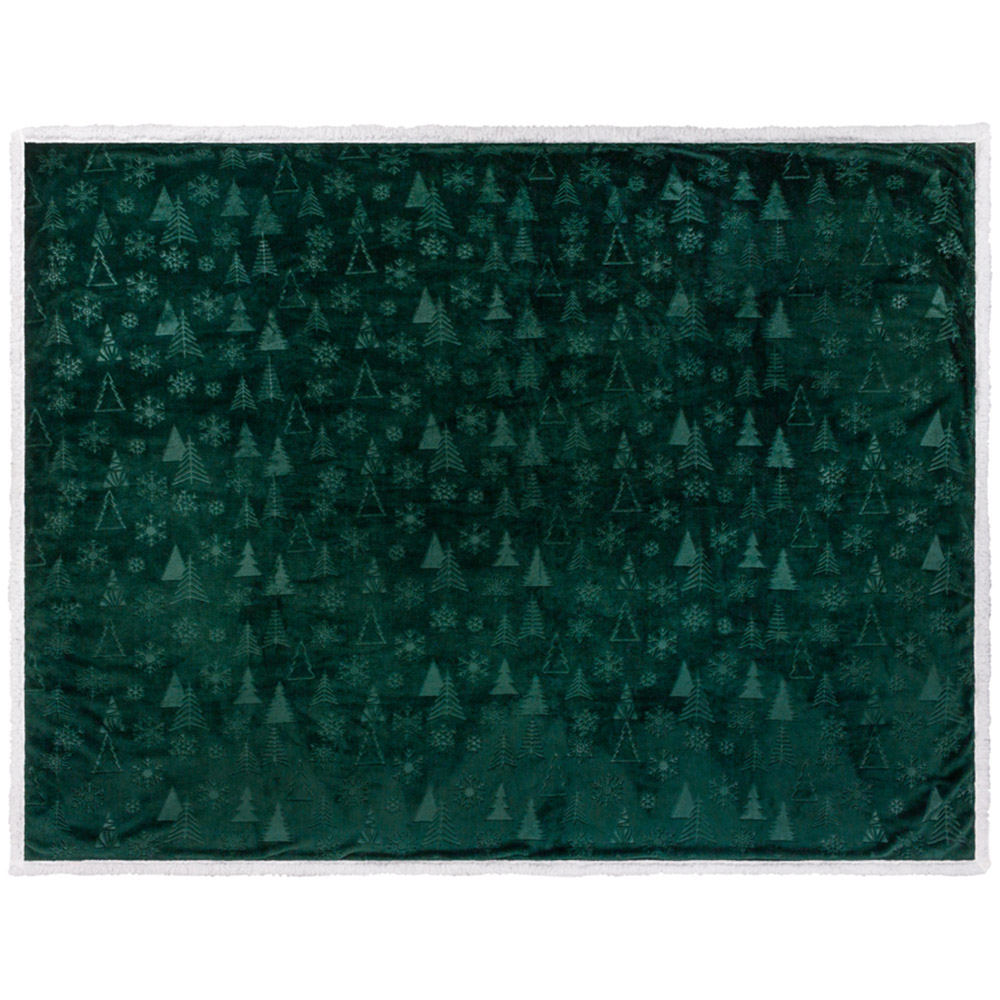 Furn Emerald Festive Time Sherpa Fleece Embossed Reversible Throw 140 x 180cm Image 3