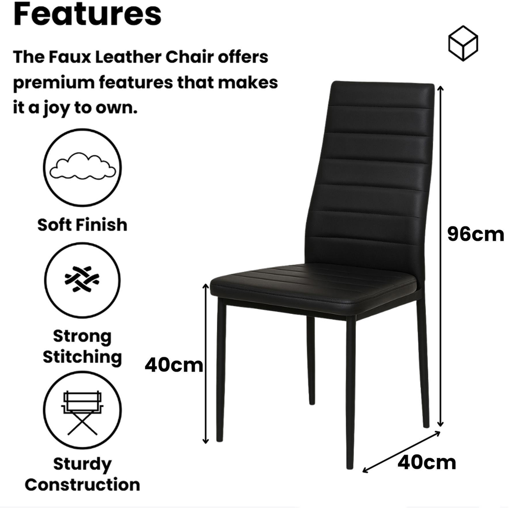 Kosy Koala 6 Seater Faux Leather Dining Set Rustic Effect and Black Image 9