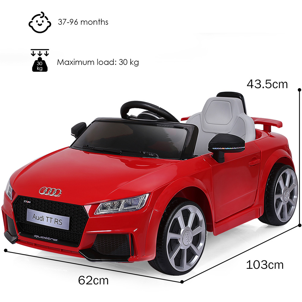 Costway Kids Red Licensed Audi TTRS Ride On Car with 2 Motors and MP3 Music 12V Image 8
