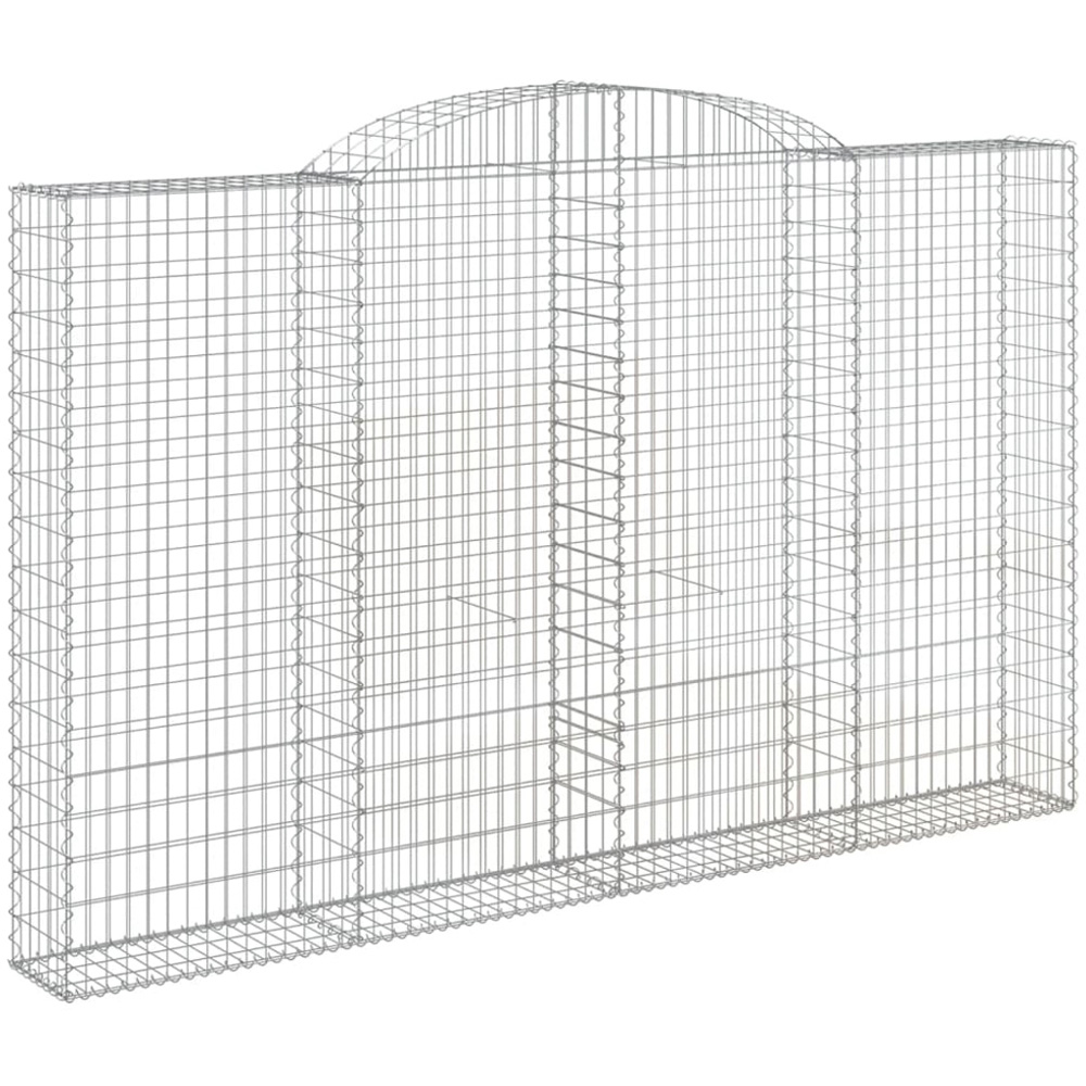 vidaXL Silver Galvanised Iron Arched Gabion Basket 300 x 30 x 180/200cm 3 Pack Image 1
