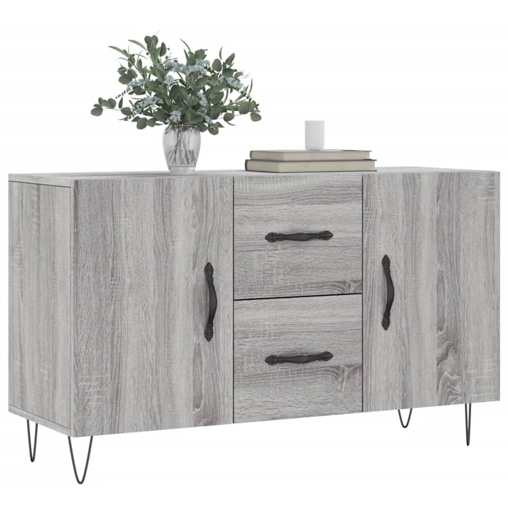 vidaXL 2 Door 2 Drawer Grey Sonoma Wooden Sideboard Image 3