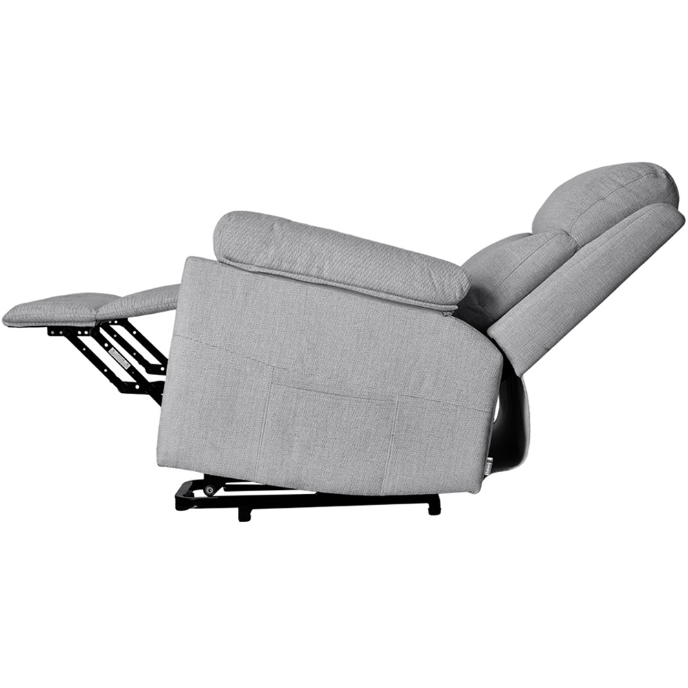 Living and Home Grey Chenille Push Back Recliner Armchair with Footrest Image 4