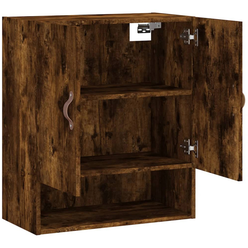 vidaXL 2 Door Single Shelf Smoked Oak Wall Cabinet Image 6