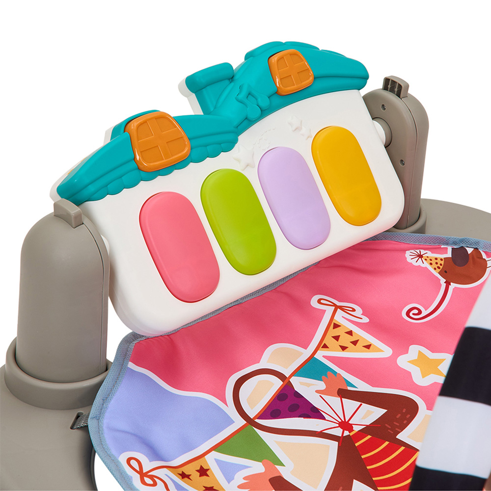 H&O Direct Musical Tummy Time Baby Play Mat with Sensory Toys and Piano Image 4