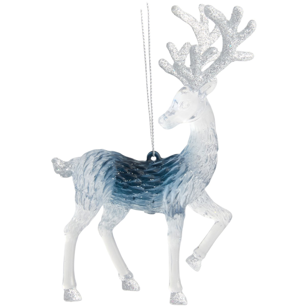 Frosted Blue Reindeer White and Blue Image 5