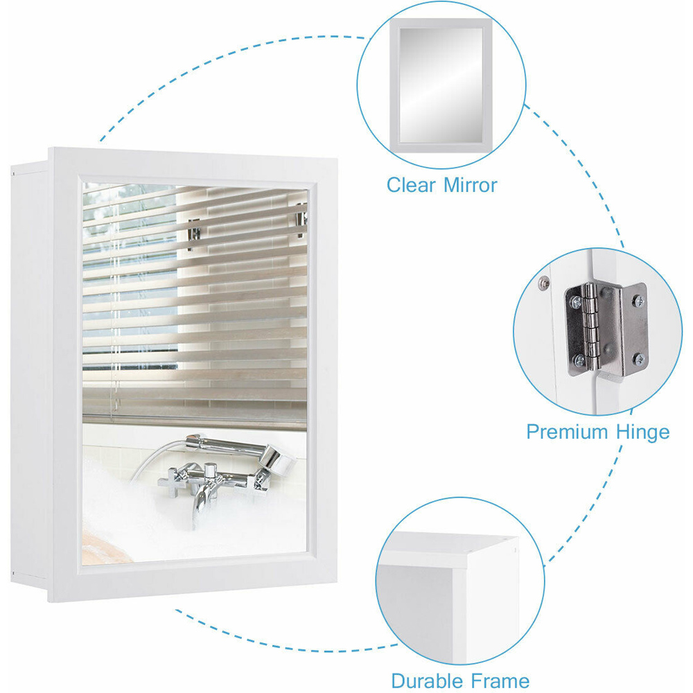 Costway White Adjustable Wall Mounted Storage Cupboard Image 6