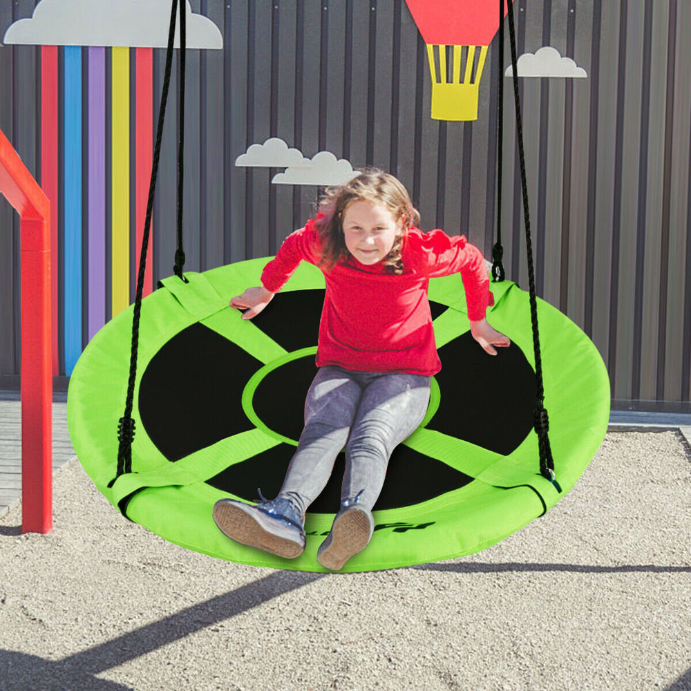 Costway Green Children Flying Saucer Adjustable Tree Swing 100cm Image 2