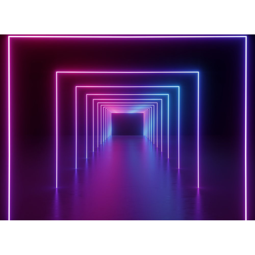 A.S Creation Neon Hallway Digital Mural Image 2