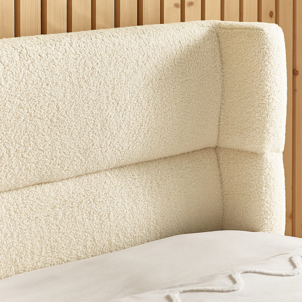 Julian Bowen Oberon King Size Cream Boucle Upholstered Bed Image 6