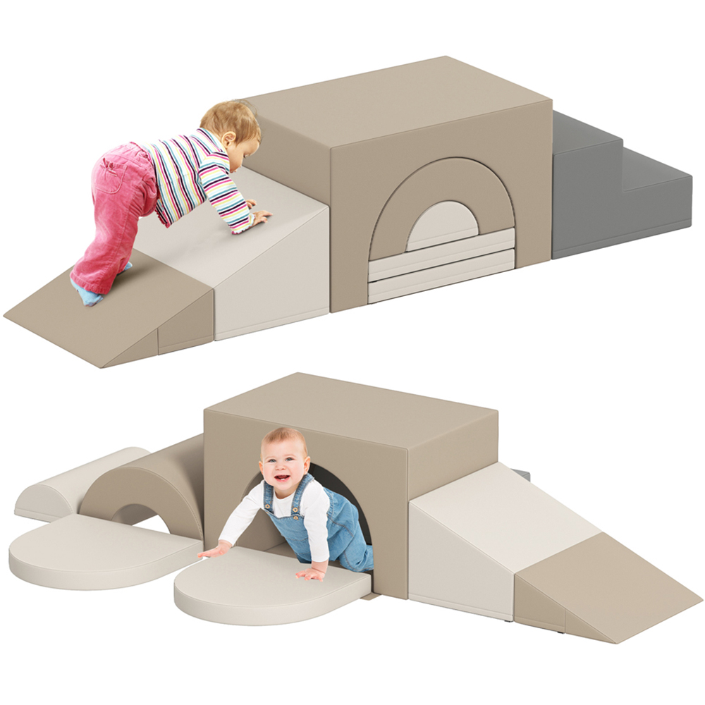 Costway Grey Foam Climbing Indoor Block Set 7 Piece Image 4