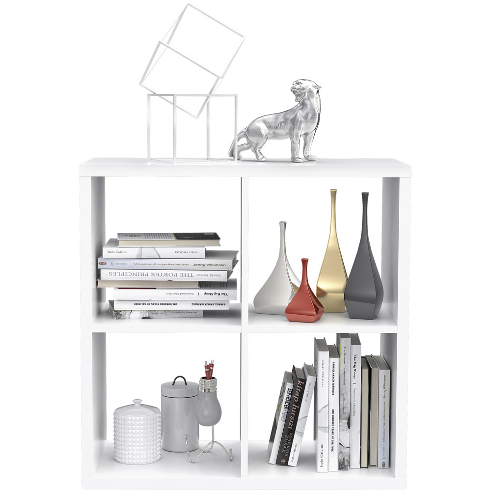 Florence Mauro 4 Shelf Matt White Bookshelf Image 7