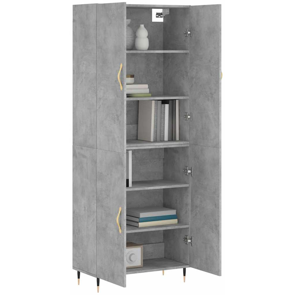 vidaXL 4 Door Concrete Grey Highboard Image 3