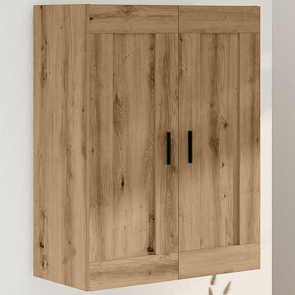 vidaXL 2 Door Oak Wooden Wall-Mounted Cabinet Image 1