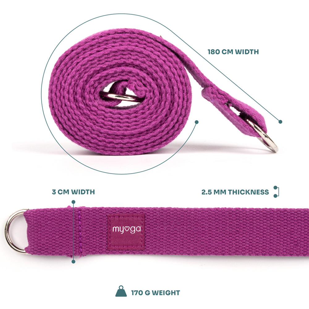 Myga Plum Cork Yoga Mat with Pair of Cork Blocks and Strap Image 2