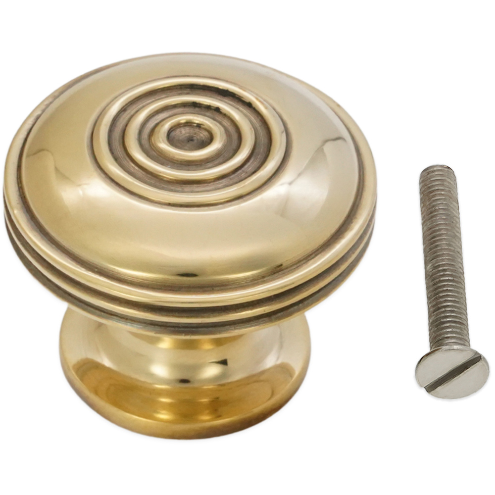 Spira Brass Bloxwich Aged Brass Large 41mm Cupboard Knob Image 3