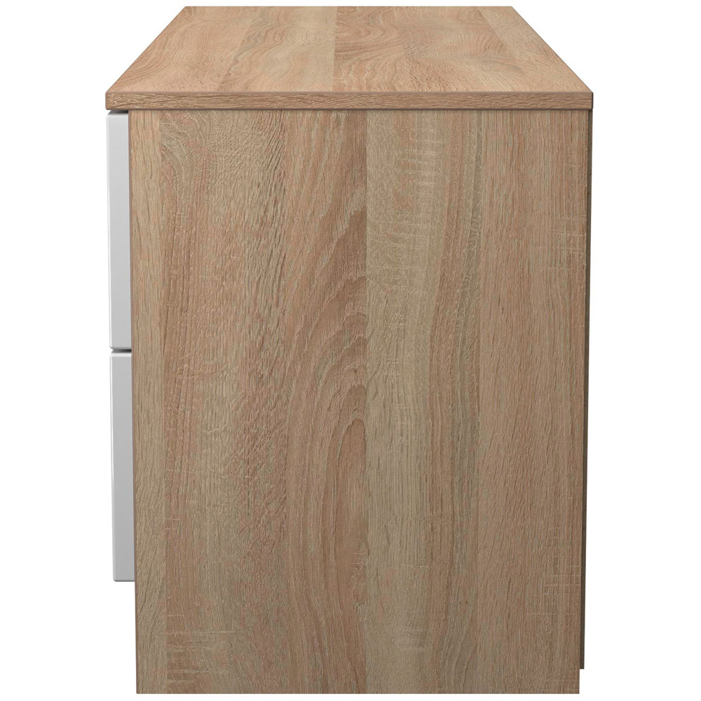 Crowndale Milan 4 Drawer White Gloss and Bardolino Oak Bed Box Ready Assembled Image 6