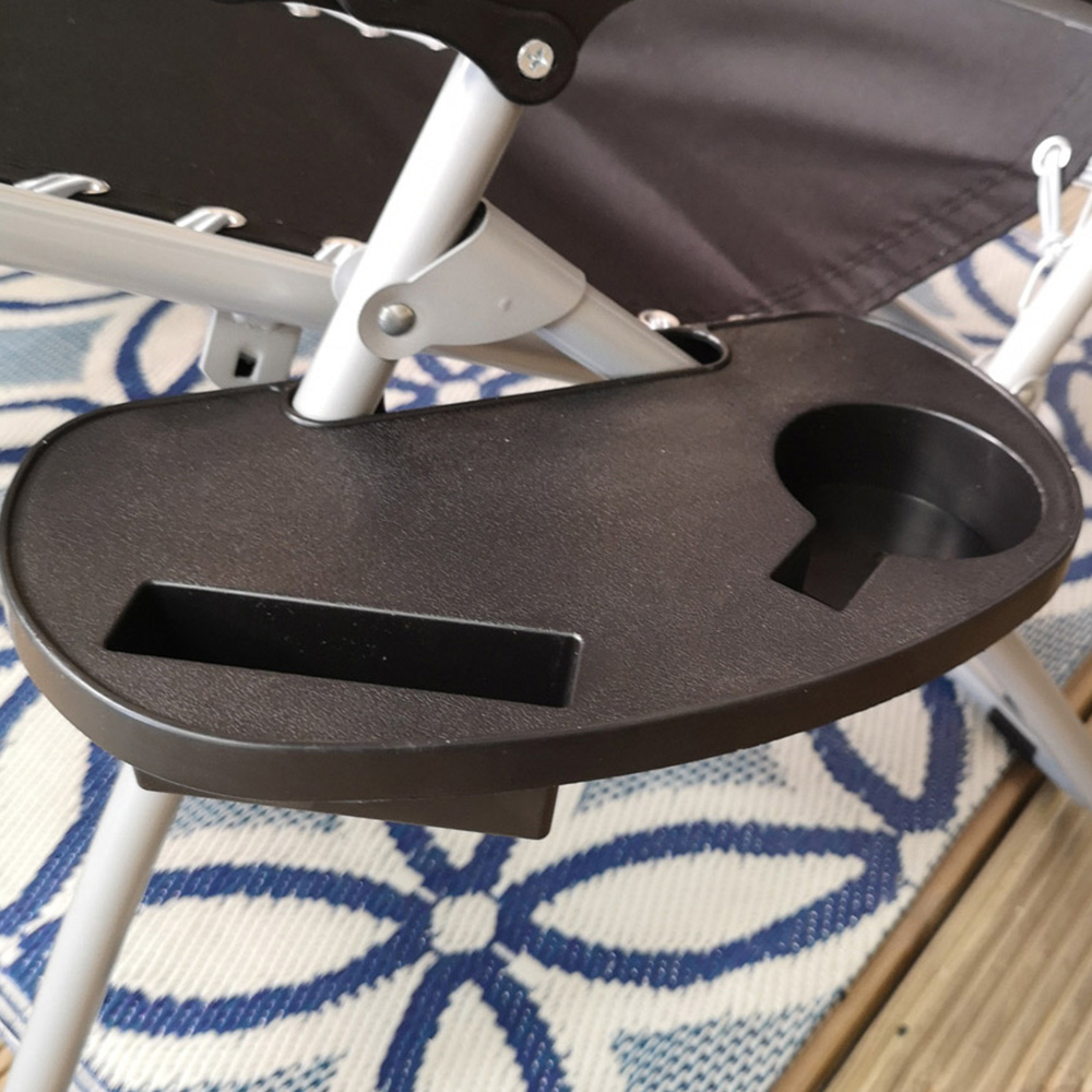 Samuel Alexander Black Plastic Gravity Chair Cupholder Side Tray 2 Pack Image 1
