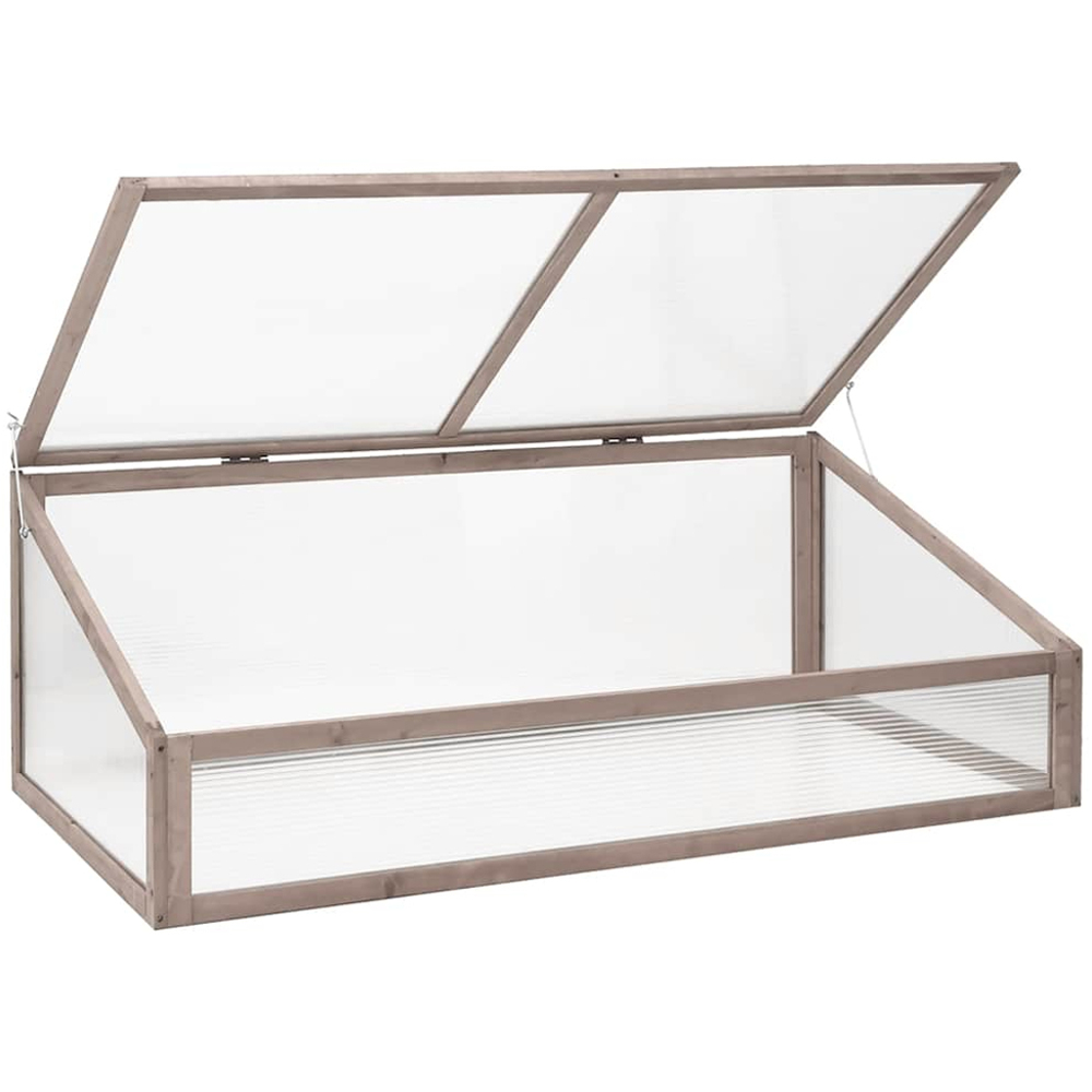 vidaXL Grey Wooden 1.8 x 3.6ft Greenhouse Image 3