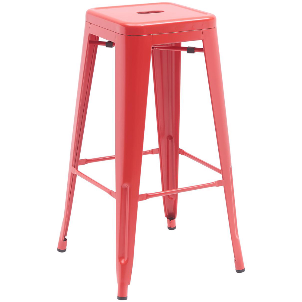 FWStyle Red Gloss Metal Bar Stool 4 Pack Image 2