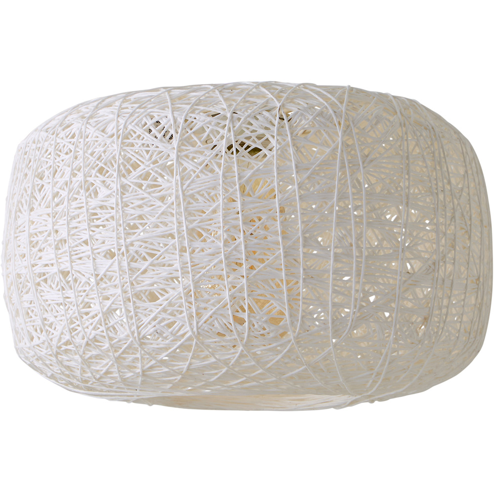 ValueLights Bjorn White Doughnut Twine Rattan Pendant Shade Image 1