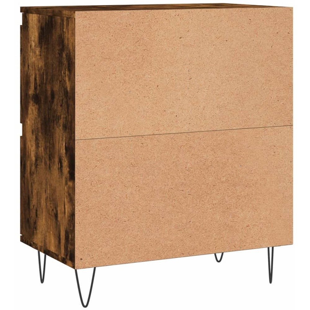 vidaXL 4 Door Smoked Oak Sideboard with Metal Legs Set of 2 Image 8