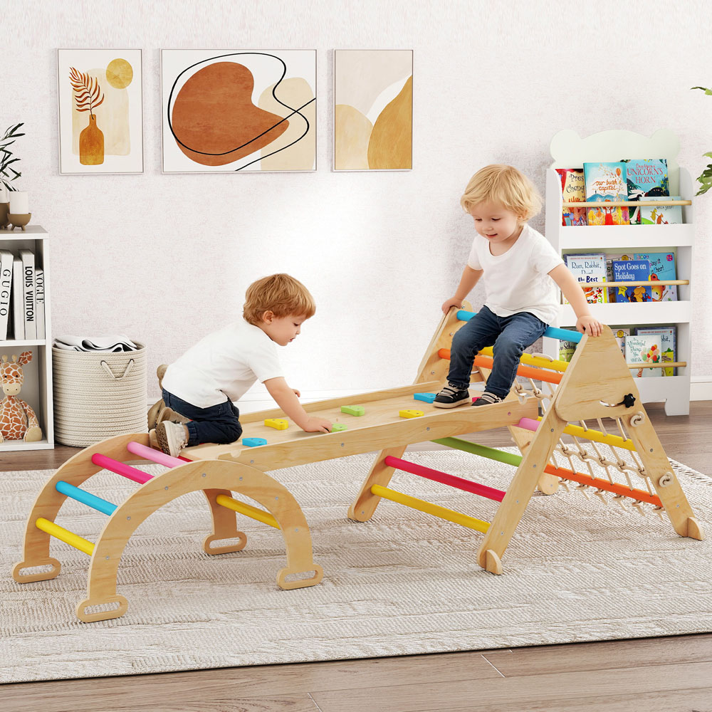 Tommy Toys AIYAPLAY 8-in-1 Toddler Multicolour Climbing Frame with Slide and Ramp Image 2