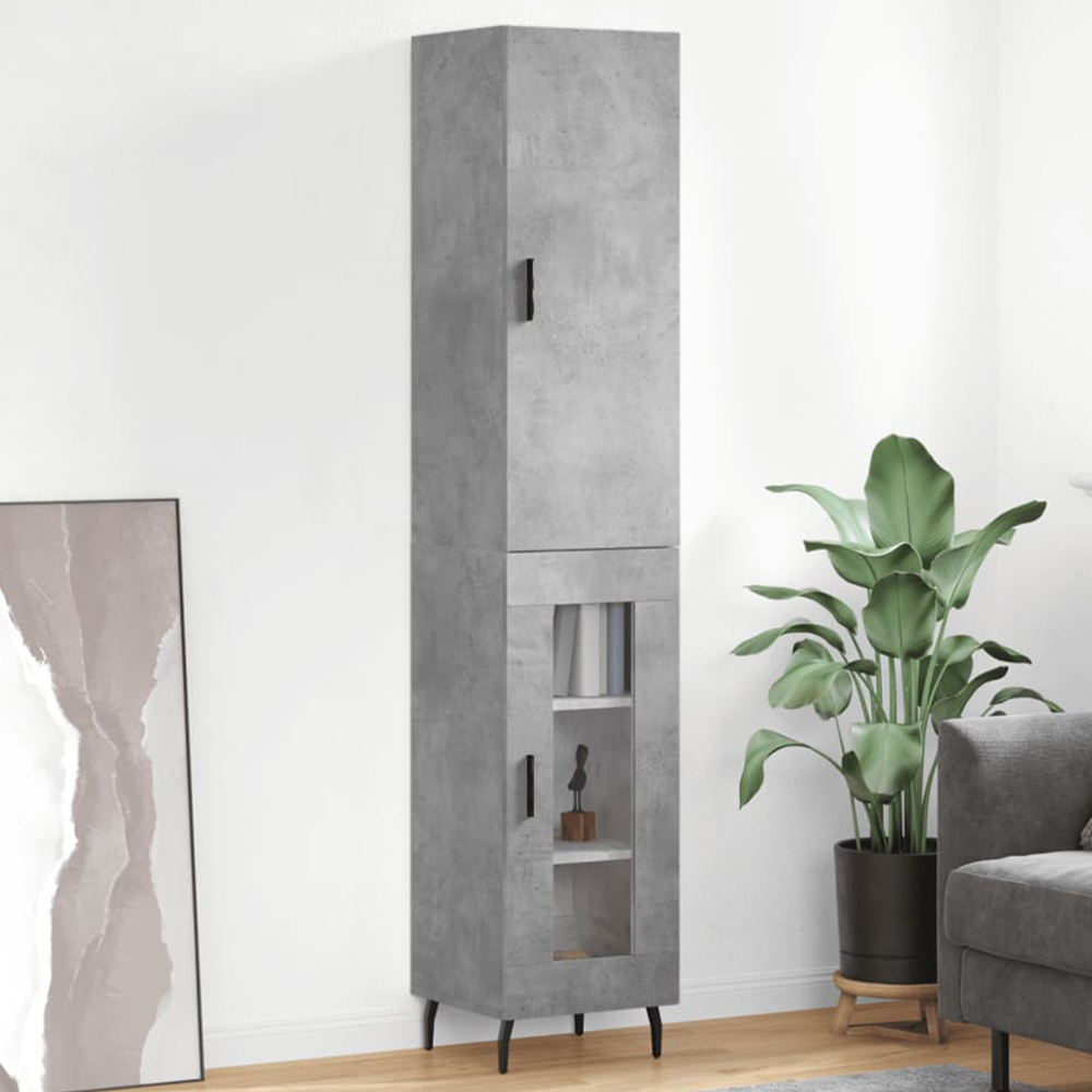 vidaXL 2 Door Concrete Grey Highboard Image 1