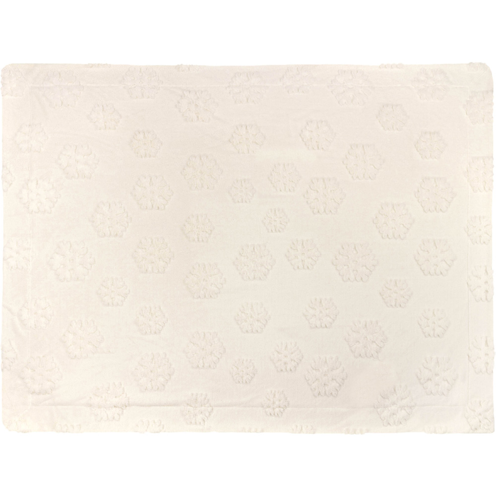 Furn Snowflakes Snow White Faux Fur Throw 150 x 200cm Image 4
