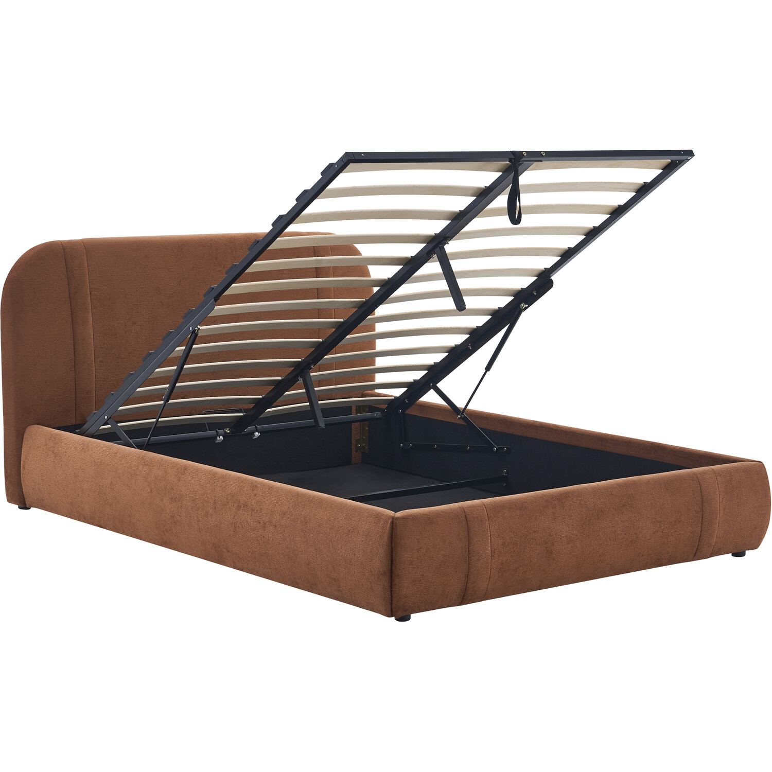 Rhea Ottoman Bed Brown Double Image 13