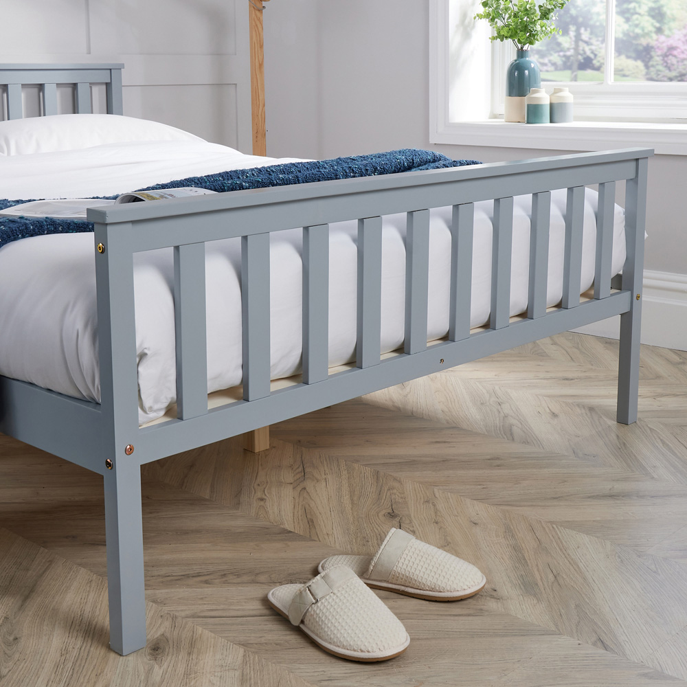Home Source Florida Double Grey Wooden Bed Frame Image 3