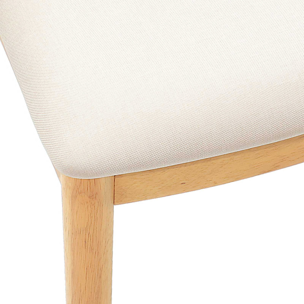 vidaXL Set of 2 Natural Rubberwood Curved Vintage Dining Chairs Image 5