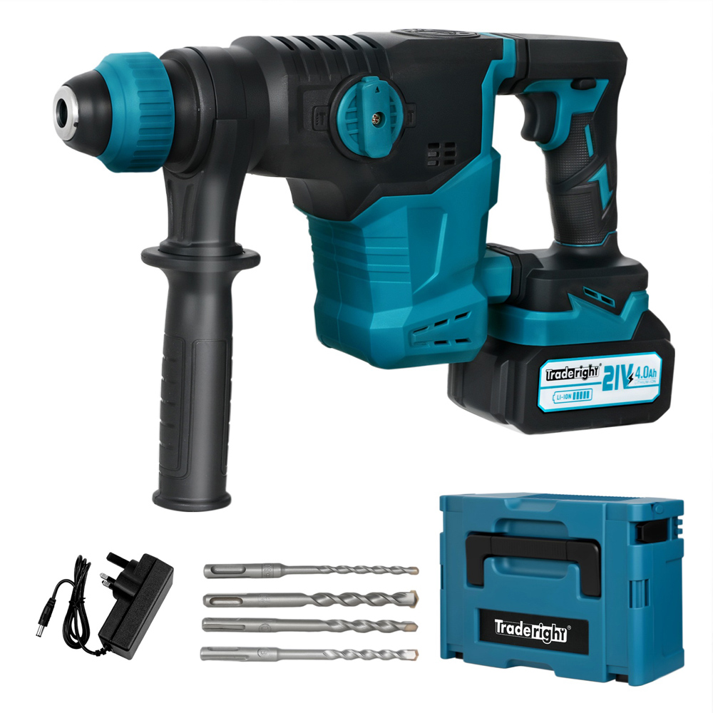 Traderight HW0302-UK SDS Plus Cordless Rotary Hammer Drill with Accessories 21V Image 3
