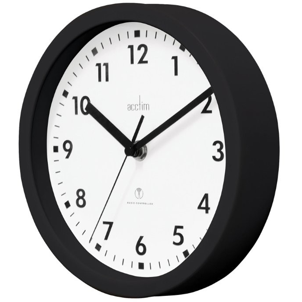 Acctim Nardo Black Radio Controlled Wall Clock Image 2