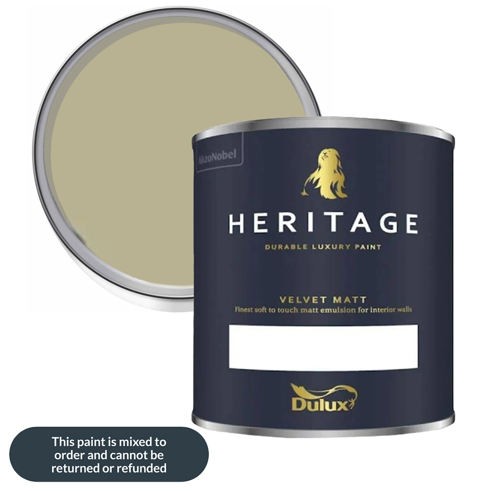 Dulux Heritage Walls and Ceilings Veranda Green Velvet Matt Emulsion Paint 1L Image 1