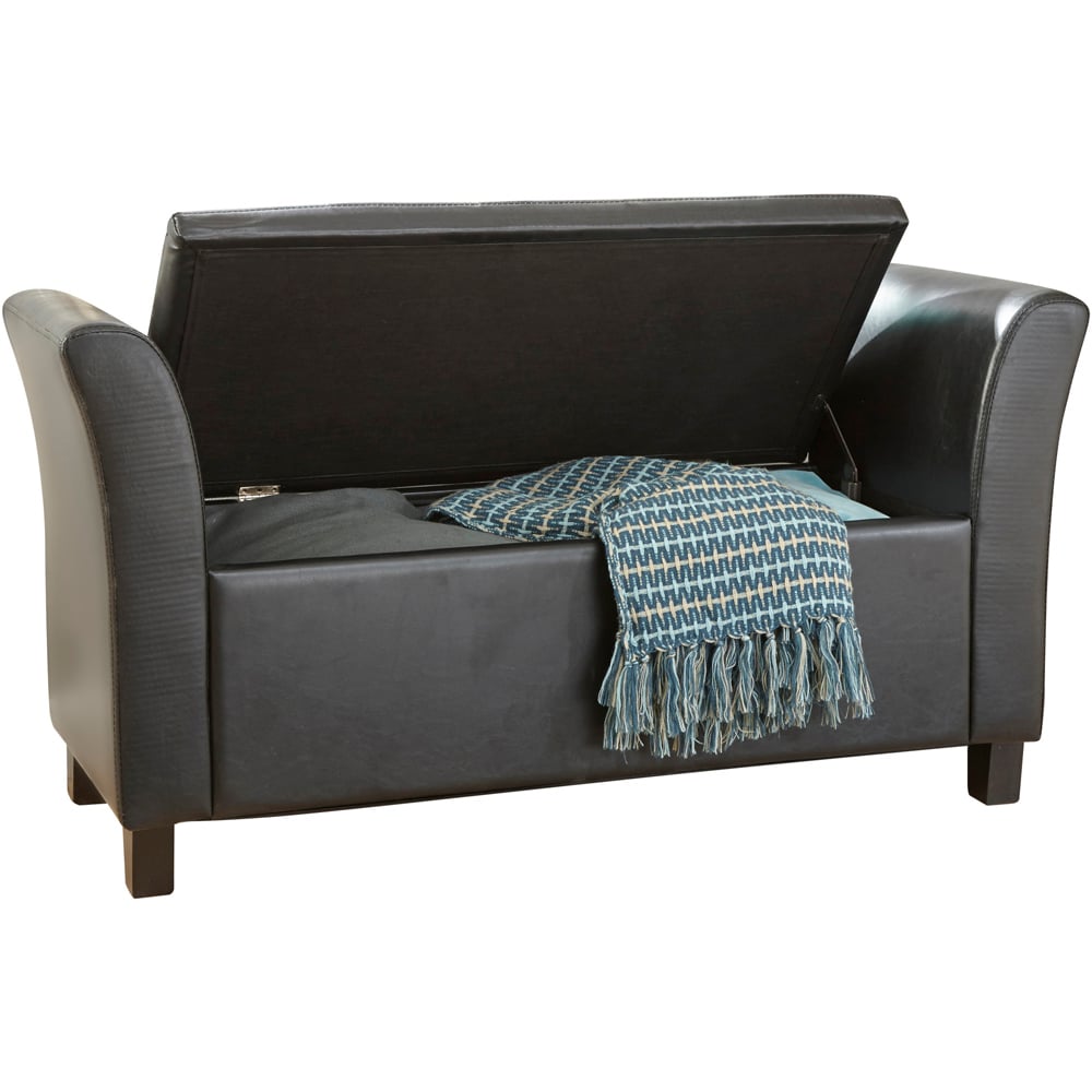 GFW Verona Black Upholstered Window Seat Image 3