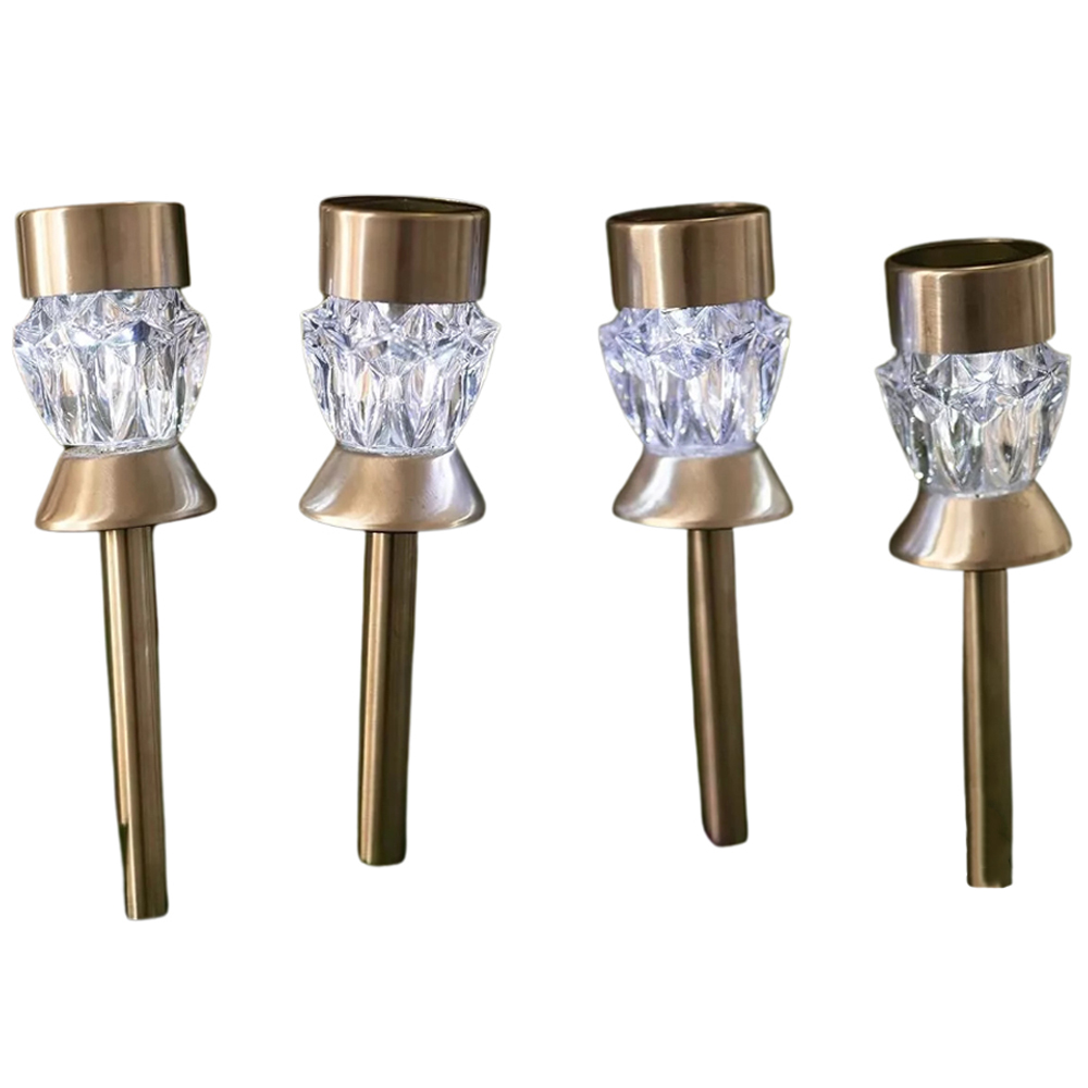 Garden Mile 4 Pack Crystal Solar LED Stake Light Image 1