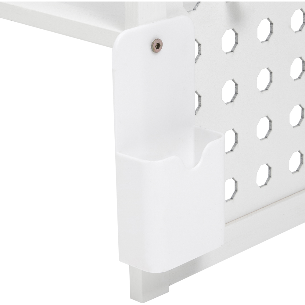 Living and Home 2 Shelf White Bamboo Desktop Storage Rack Image 7