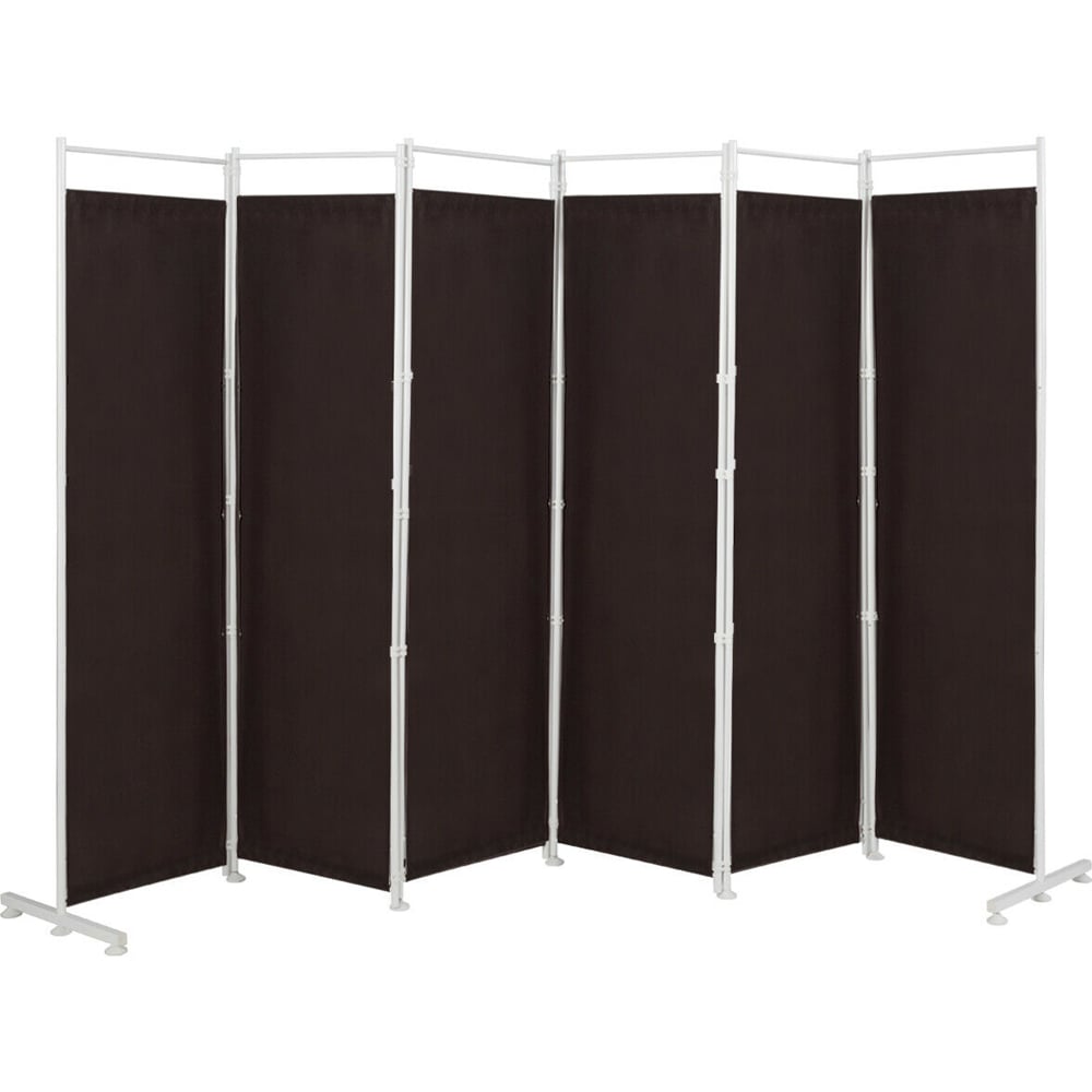 Costway 6 Panel Adjustable Foot Pads Coffee Room Divider Image 1