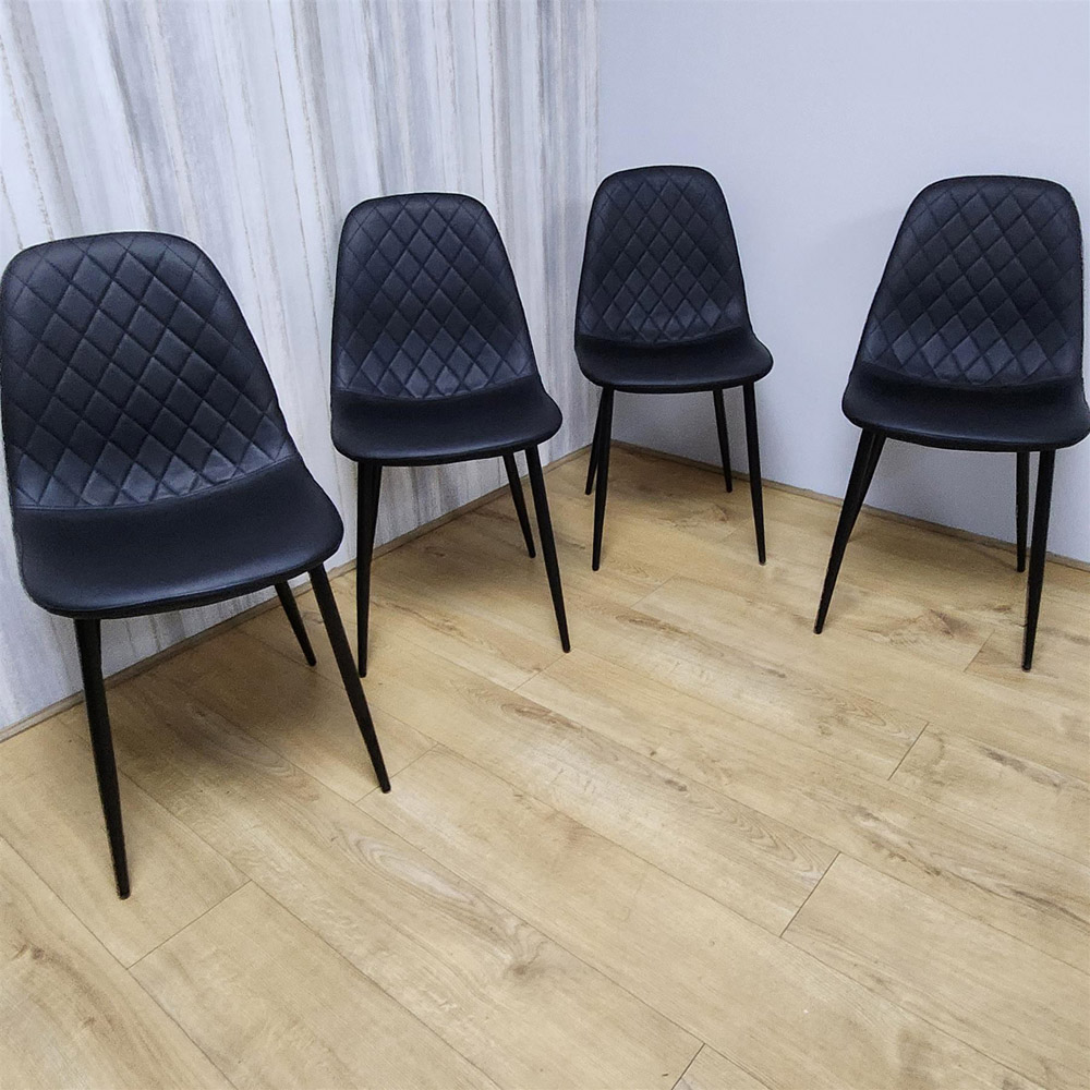 Kosy Koala 4 Seater Gem Pattern Dining Set Black and Dark Grey Image 3