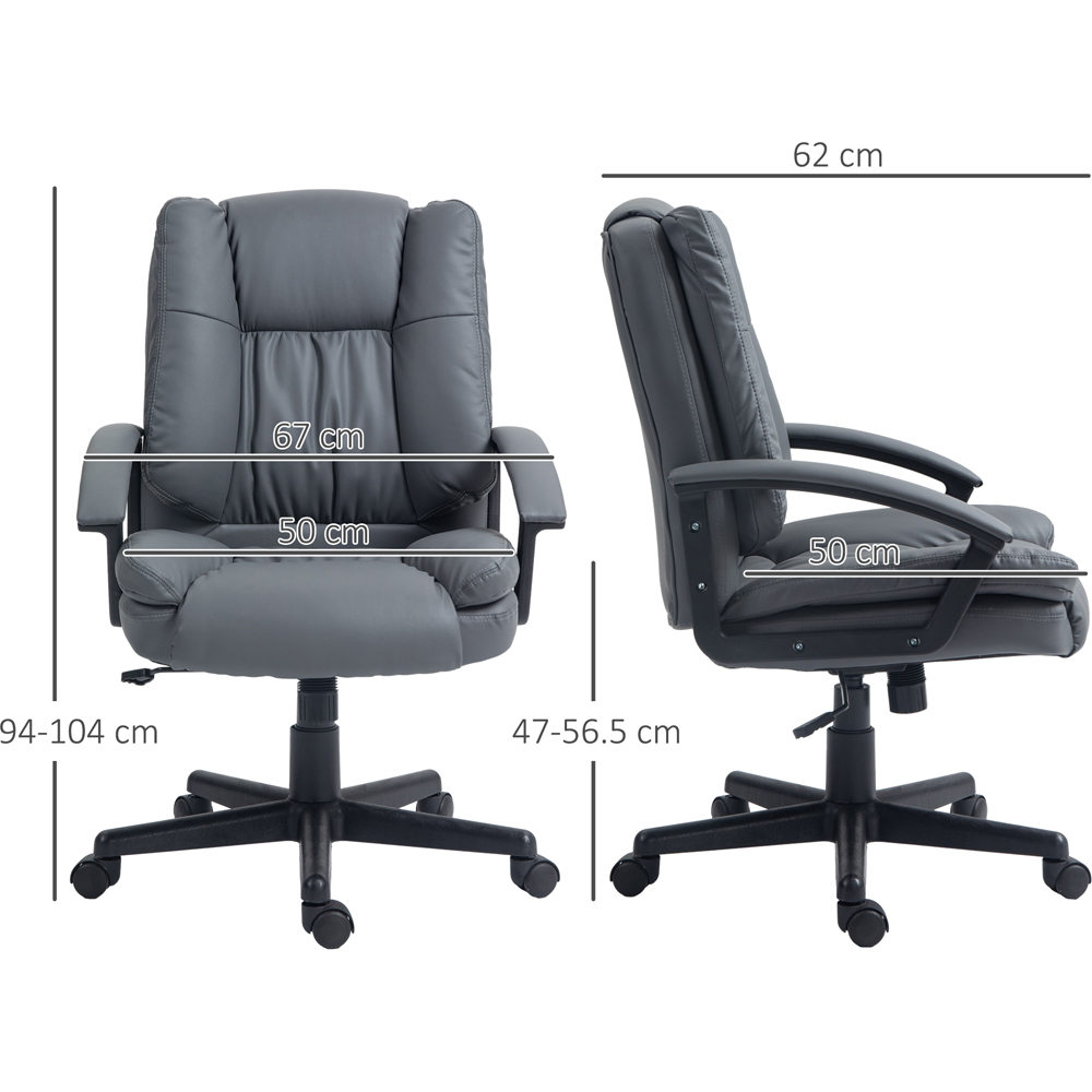 Portland Grey Faux Leather Swivel Office Chair Image 7